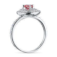 Классическое кольцо из белого золота c бриллиантами выращенными