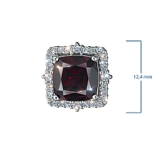 Пусеты из белого золота с гранатами и бриллиантами