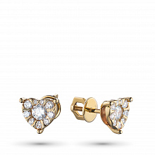 Пусеты из желтого золота с бриллиантами (изготовление)