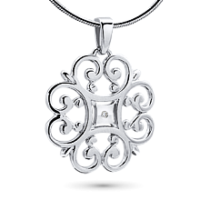 Классическая подвеска из серебра (изготовление) с бриллиантом