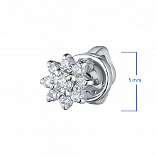 Пусеты из белого золота с бриллиантами (изготовление)