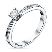 Классическое кольцо из серебра с бриллиантом