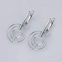 Серьги из серебра c бриллиантами выращенными