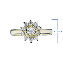 Классическое кольцо из желтого золота с бриллиантами