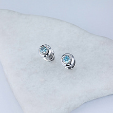 Пусеты из серебра с бриллиантом