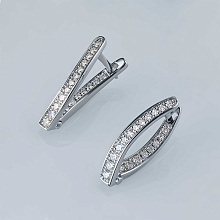 Серьги из белого золота c бриллиантами