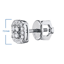 Пусеты из белого золота c бриллиантами