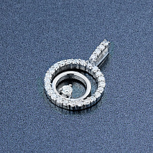 Подвеска из белого золота c бриллиантами выращенными