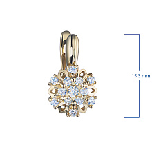 Серьги из желтого золота c бриллиантами выращенными