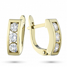 Серьги из желтого золота с бриллиантами (изготовление)