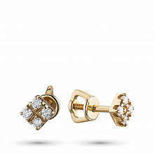 Пусеты из белого золота с бриллиантами (изготовление)