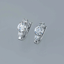 Серьги из белого золота (изготовление) с бриллиантом