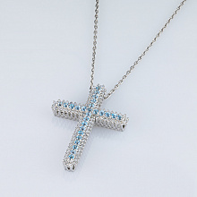 Подвеска из белого золота с бриллиантами и топазами (изготовление)