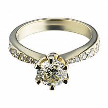 Кольцо из желтого золота с бриллиантами (изготовление)