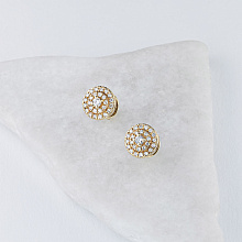 Пусеты из желтого золота c бриллиантами