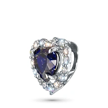 Подвеска из белого золота с сапфиром и бриллиантами