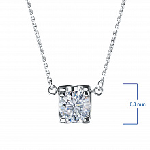 Колье из белого золота с бриллиантом выращенным