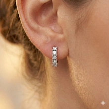 Серьги из серебра c бриллиантами