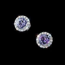 Пусеты из белого золота с танзанитами и бриллиантами