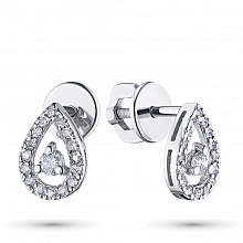 Пусеты из белого золота с бриллиантами (изготовление)