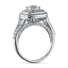 Классическое кольцо из белого золота c бриллиантами