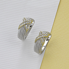 Серьги из комбинированного золота с бриллиантами (изготовление)