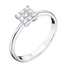 Классическое кольцо из белого золота с бриллиантами (изготовление)