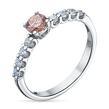 Кольцо из белого золота c бриллиантами выращенными