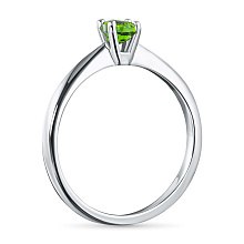 Кольцо из серебра с хромдиопсидом