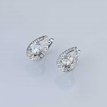 Серьги из белого золота (изготовление) с бриллиантом